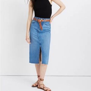 NWT Madewell Denim Midi Skirt